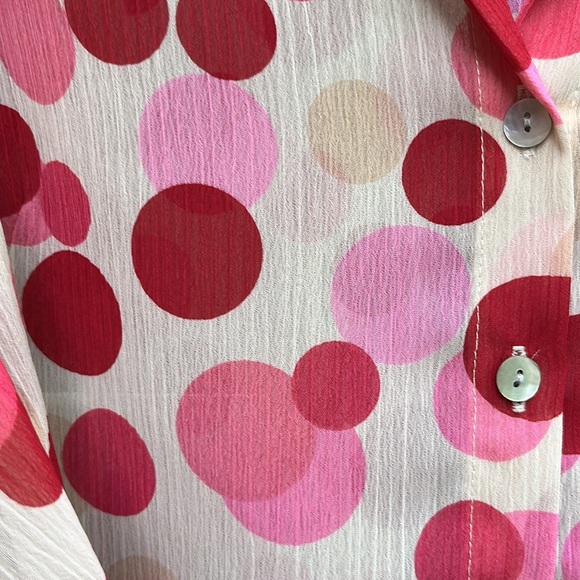 Isabela D. Polyester Waist Tie Polka Dot Blouse - Picture 6 of 9